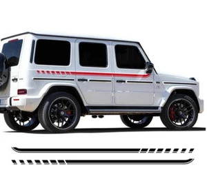 2 Pcs Car Waistline Stripe Decal Stickers for Mercedes Benz G-Class W463 G63 G65 - Picture 1 of 7
