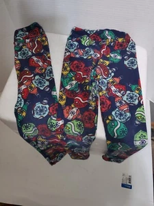 2 pairs Lularoe S/m Leggings Christmas ornaments twins matching navy background - Picture 1 of 2