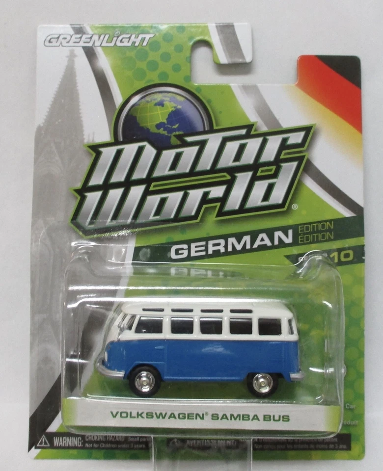 GREENLIGHT MOTOR WORLD SERIE ALEMANA 10 VOLKSWAGEN SAMBA BUS AZUL/BLANCO  Foto 1 de 1