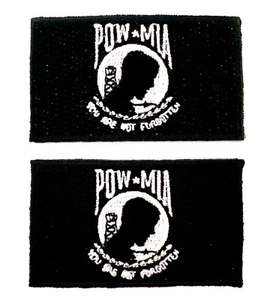 2 Stück POW-MIA YOU ARE NOT FORGET 2-1/2" x 1-1/2" bestickte Aufnäher Militär - Bild 1 von 7