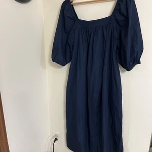Ann Mashburn Maxikleid Nicolette Puffärmel Navy Popeline Baumwolle Medium - Bild 1 von 3