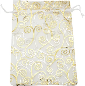 100Pcs Organza Pouch Bag Drawstring 6"X8" Strong Gift Candy Bag Jewelry Party We - Picture 1 of 3