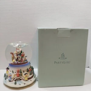 Partylite Santa Snow Globe Candle Holder Christmas Music Animated - See Video - Picture 1 of 20