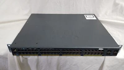 Cisco WS-C2960X-48FPS-L V04 48 Port Gigabit PoE+ Network Switch with Rackmount E - Image 1 of 4