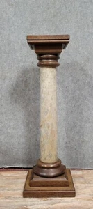 Colonne a l'antique ou piédestal en marbre et chene vers 1850 - Imagen 1 de 6