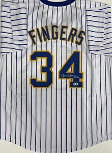 Camiseta deportiva retro Brewers ROLLIE FINGERS firmada réplica personalizada AUTA con patio '92 - BAS - Imagen 1 de 3