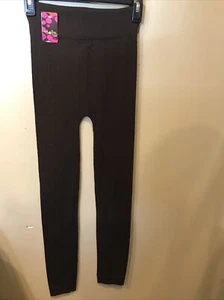 Sofia Fleece Lined Leggings - Women's Seamless Cable Knit Brown (APO-176-2) - Picture 1 of 5