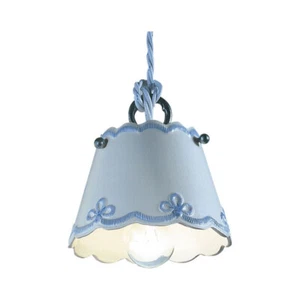 FerroLuce Lampada a sospensione piccola rustica con paralume in ceramica decorat - Foto 1 di 3