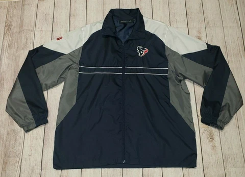 NFL Houston Texans SI Windbreaker Jacket Men's LARGE Dunbrooke Zip Up Cover