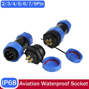 SP13 IP68 Waterproof Plug and Panel Socket Connector Aviation 2/3/4/5/6/7/9 Pin - Picture 1 of 14