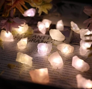 Rose Quartz Fairy Lights Pale Pink Crystal Decorative String  6ft !! - Picture 1 of 6