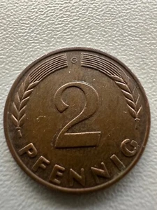 2 Pfennig 1969 G Münze - Magnetisch - Kupfermünze - Sammlerobjekt - RAR - Bild 1 von 2