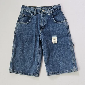Faded Glory Denim Carpenters Shorts Boys Sz 8 Blue - Picture 1 of 6