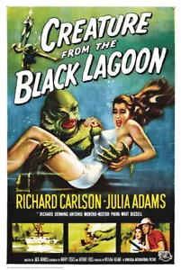 CREATURE FROM THE BLACK LAGOON 24 x 36 Classic Movie Poster Universal MOnsters - Picture 1 of 1