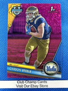 2023 #119 Carson Steele Bowman U Chrome Fuchsia Mini-Diamond UCLA-Chiefs 061/150 - Picture 1 of 13