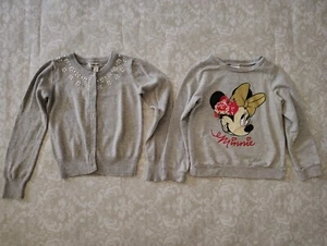 Disney Junior Minnie Mouse Sweatshirt Cherokee Gray Cardigan Sweater Small 6 LOT - Picture 1 of 5