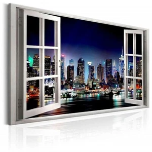 Bilder Leinwand Fenster Blick New York auf Rahmen Wandbild Visario Bild 5003 - Bild 1 von 1