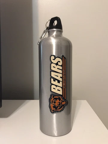 NFL Chicago Bears Aluminum Water Bottle Silver Cover