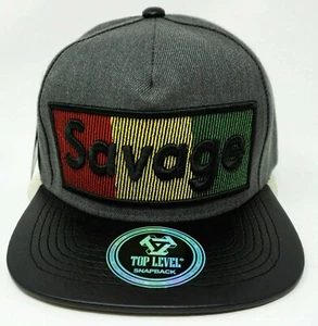 SAVAGE Snapback Cap Hat 100% Cotton Adult OSFM Gray Black NWT - Picture 1 of 4
