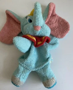 Disney Dumbo Hand Puppet Blue Soft Lovey Plush Vintage Terrycloth Blue security - Picture 1 of 3