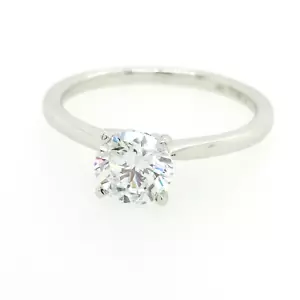 18ct White Gold Lab Grown 1.00ct Round Brilliant Cut Diamond Solitaire Ring - Picture 1 of 11