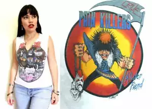 MOTLEY CRUE VINTAGE T Shirt 80s 1980s Pain Killers music band concert Tour crop - Bild 1 von 9