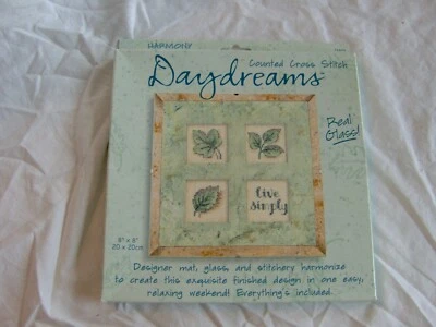 COUNTED CROSS STITCH DIMENSIONS DAYDREAMS LIVE SIMPLY KIT MAT GLASS FRAME 72604 - Image 1 of 4
