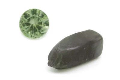 85-95gr 1pcs Tourmaline Green Spinel #149 Djeva Lab Grown Faceting Rough Stone - Image 1 of 3