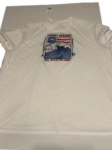 Tommy Bahama T-Shirt Uomo XXL TG Bianco Tema Surf Crew SS Marlin Lux $89 - Foto 1 di 3