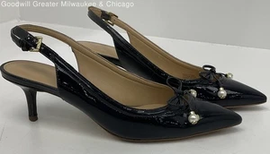 Michael Kors Black Heeled Patent Leather Shoes Women's Size 7.5 - Picture 1 of 3