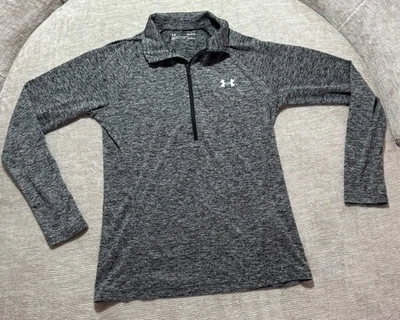 Under Armor Heat Gear Women’s Quarter Zip Grey Pullover Size Medium - Image 1 of 4