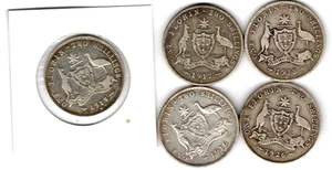 AUSTRALIA  FLORINS    DATES ARE 1915H 1916 1917 1918 1926  CHEAP STARTER LOT - Picture 1 of 2