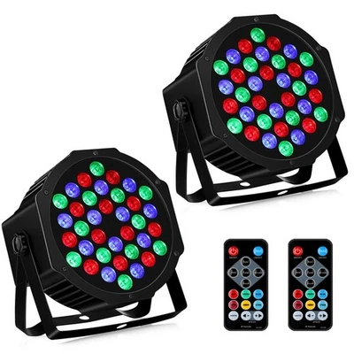 36LEDs RGB Stage Lights 2Pack - 36W Par Lights Sound Activated Remote & DMX C... - Image 1 of 4