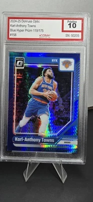 PRISTINE 10 2024-25 Donruss Optic Karl Anthony Towns Blue Hyper Prizm #158 /175 - Image 1 of 2
