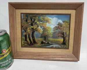 ANTIQUE FRAMED ORIGINAL ART PASTEL PAINTING SIGNED by NITA - 7" X 5'' LANDSCAPE - Picture 1 of 4