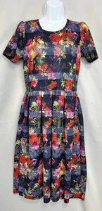 LulaRoe Vintage Blumen Amelia Kleid Gr. Large Taschen Kurzarm Damen - Bild 1 von 14