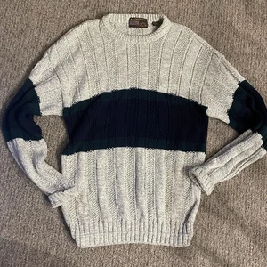 Vintage 90’s Authentic Issue Crewneck Sweater Striped - Picture 1 of 5