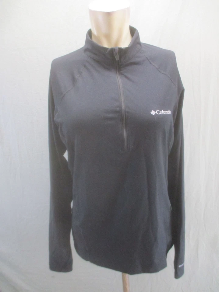 Columbia Size M Womens Black 1/2 Zip Logo Long Sleeve Base Layer Pull Over 656 - Изображение 1 из 4
