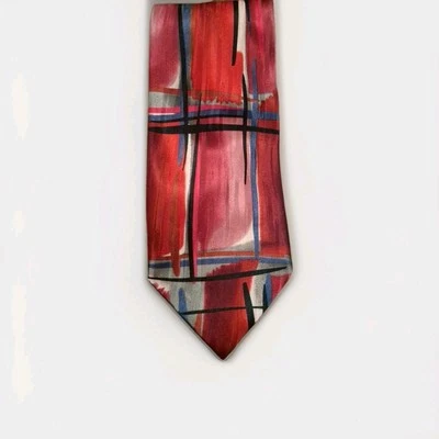 Corbata Vintage J. Garcia 100% Seda Contenedores Espaciales Colección 38 59,25x4 Foto 1 de 3