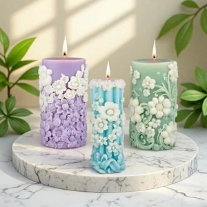 Flower Aromatherapy Candle Silicone Mold DIY Flower Plaster Silicone Mold - Picture 1 of 11
