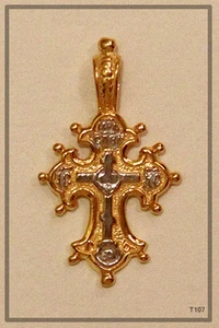 12 APOSTLES RUSSIAN ORTHODOX SILVER GOLD CROSS PENDANT JESUS CHRIST (T107) - Bild 1 von 5