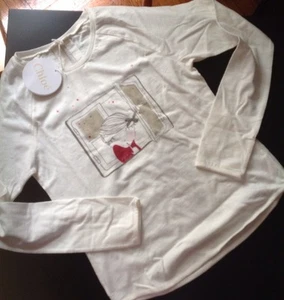 NWT Authentic Chloe Chloé Girls' Graphic White Long SleeveTshirt (size 12) - Picture 1 of 5