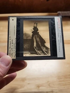 Vtg Magic Lantern Slide-Lady With A Glove-Painting By E. A. Duran-Carolus - Picture 1 of 4