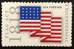 2018 Scott #5284 - Forever - 1818 FLAG ACT BICENTENNIAL - Single Mint NH - Picture 1 of 1
