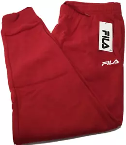 Fila Moby Jogger Sweatpants Unisex with Elastic waistband Cotton-Polyester Red M - Picture 1 of 2