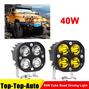 3inch 40W Cube Pods Off Road Driving Lights Spot Work Light Bar Fog White/Amber - Bild 1 von 21