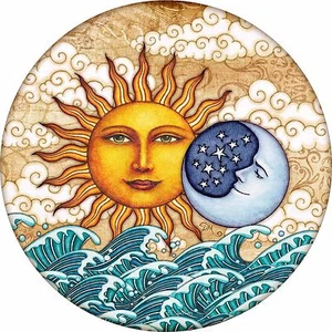 Ocean Sunrise Spare Tire Cover -Add tire size in NOTES during checkout (c)Morris - Picture 1 of 5