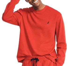 Nautica Men's Nautica Red Waffle Knit Thermal Crew Neck Pajama Top Size L - Picture 1 of 1