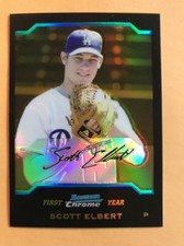 2004 Bowman Chrome Gold Refractor SCOTT ELBERT Rookie Card DODGERS #BDP63, /50