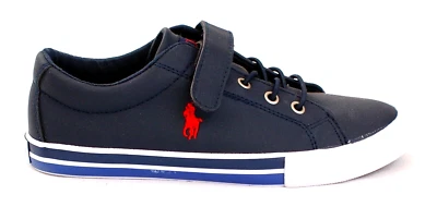 Polo Ralph Lauren Azul Cierre de Gancho y Lazo Tenis Zapatos Niños Jóvenes Talla 2 Foto 1 de 4